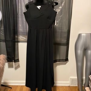 Nordstrom Black Halter Ruched Maxi Dress